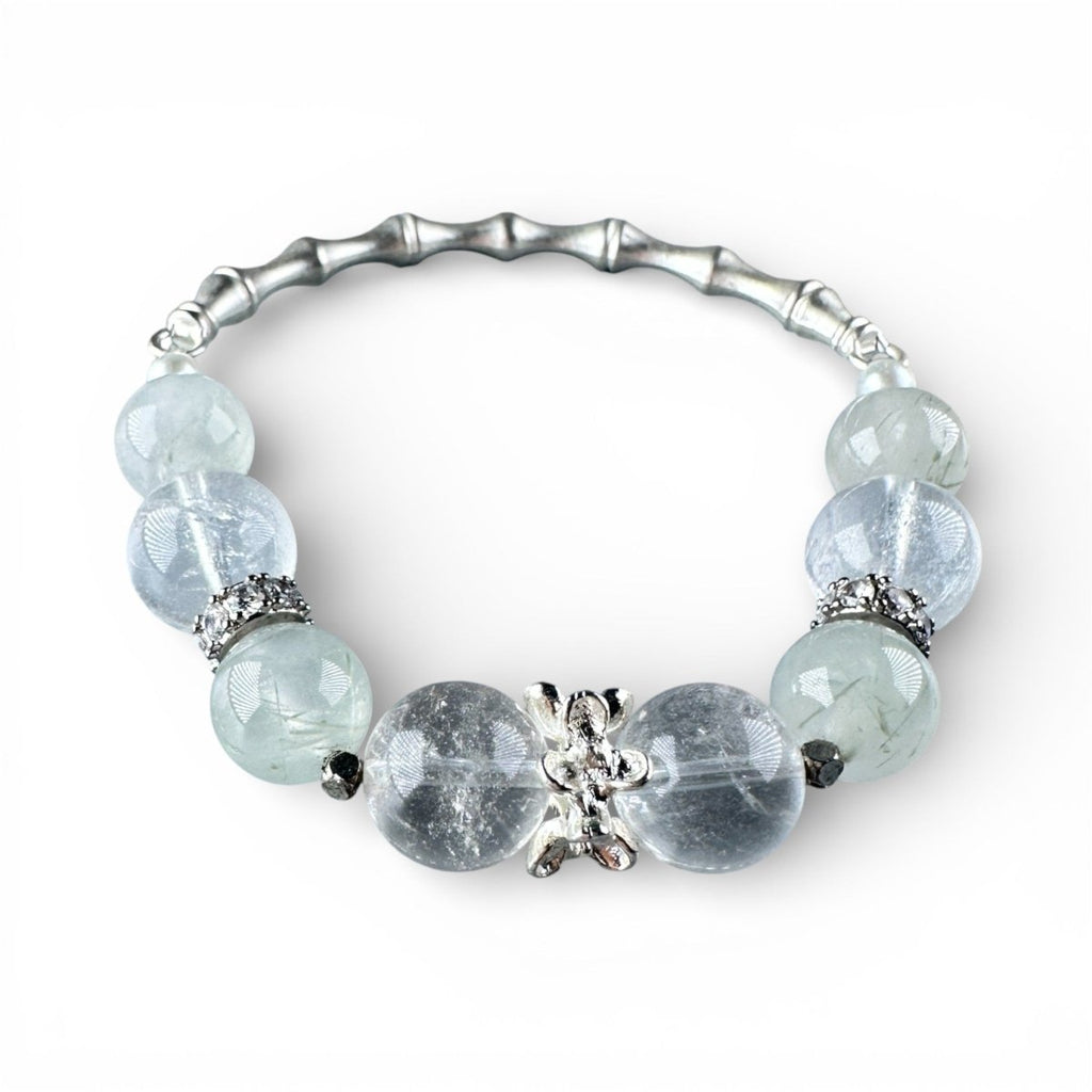 wearing-green-rutile-bracelet-with-bamboo-butterfly-charms