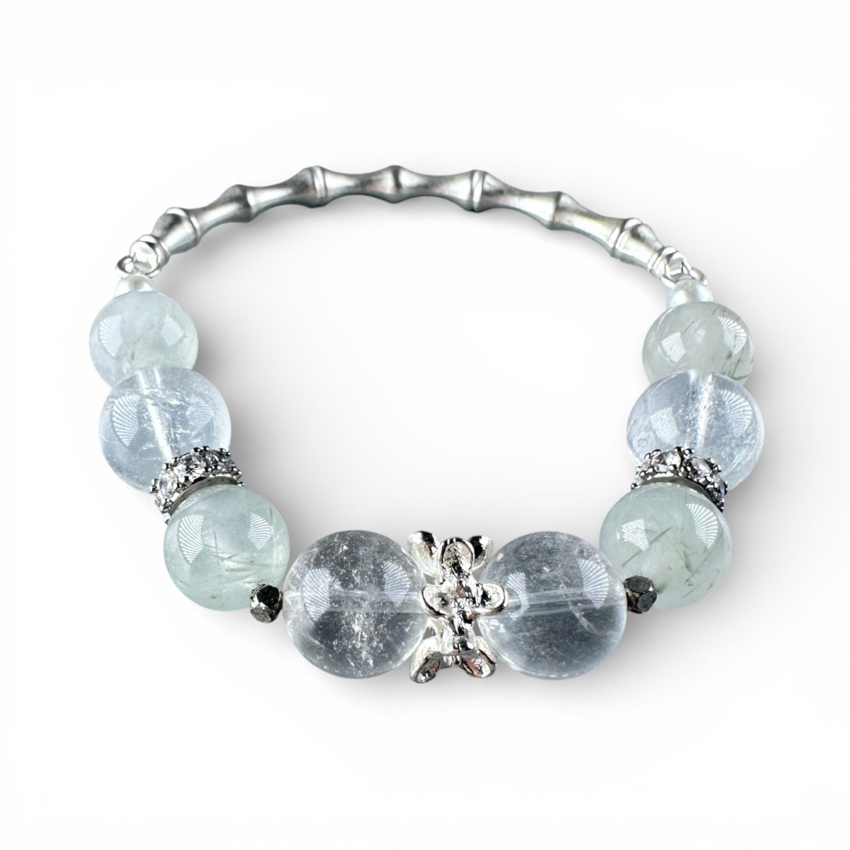 wearing-green-rutile-bracelet-with-bamboo-butterfly-charms