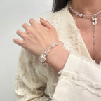 wearing-large-bead-milky-quartz-rose-quartz-bracelet-for-healing
