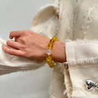 Golden Dawn - Natural Citrine & Fluorite Bracelet for Abundance & Clarity